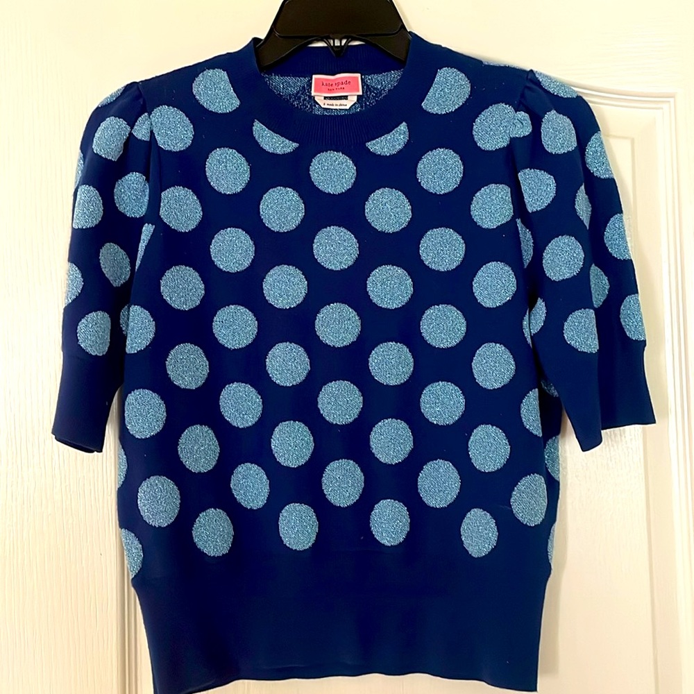 Kate Spade Authentic Blue Polka Dotted Sweater